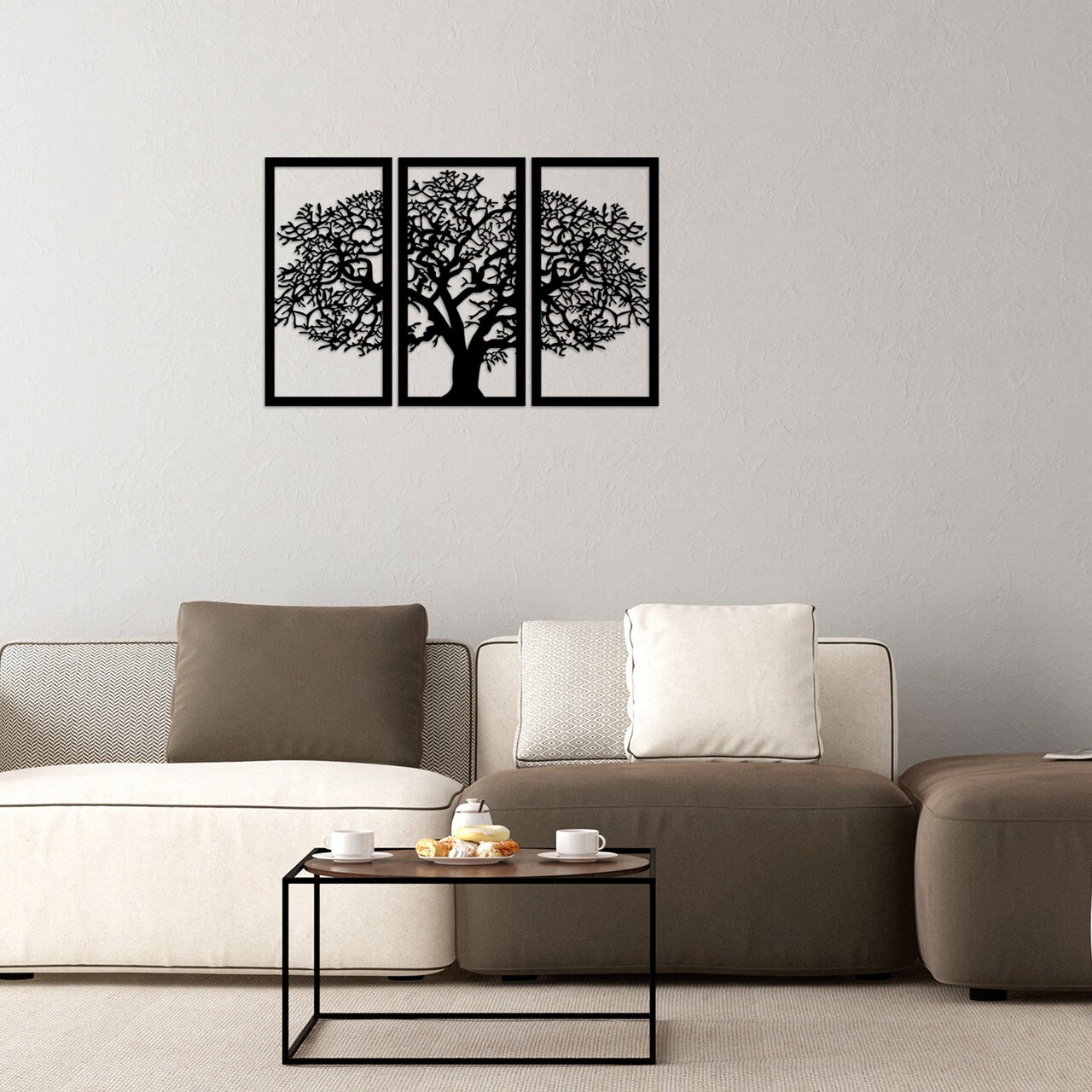 Decoratiune de perete, Ağaç 5, Dimensiuni: 66 x 105 cm, Negru - imagine 6